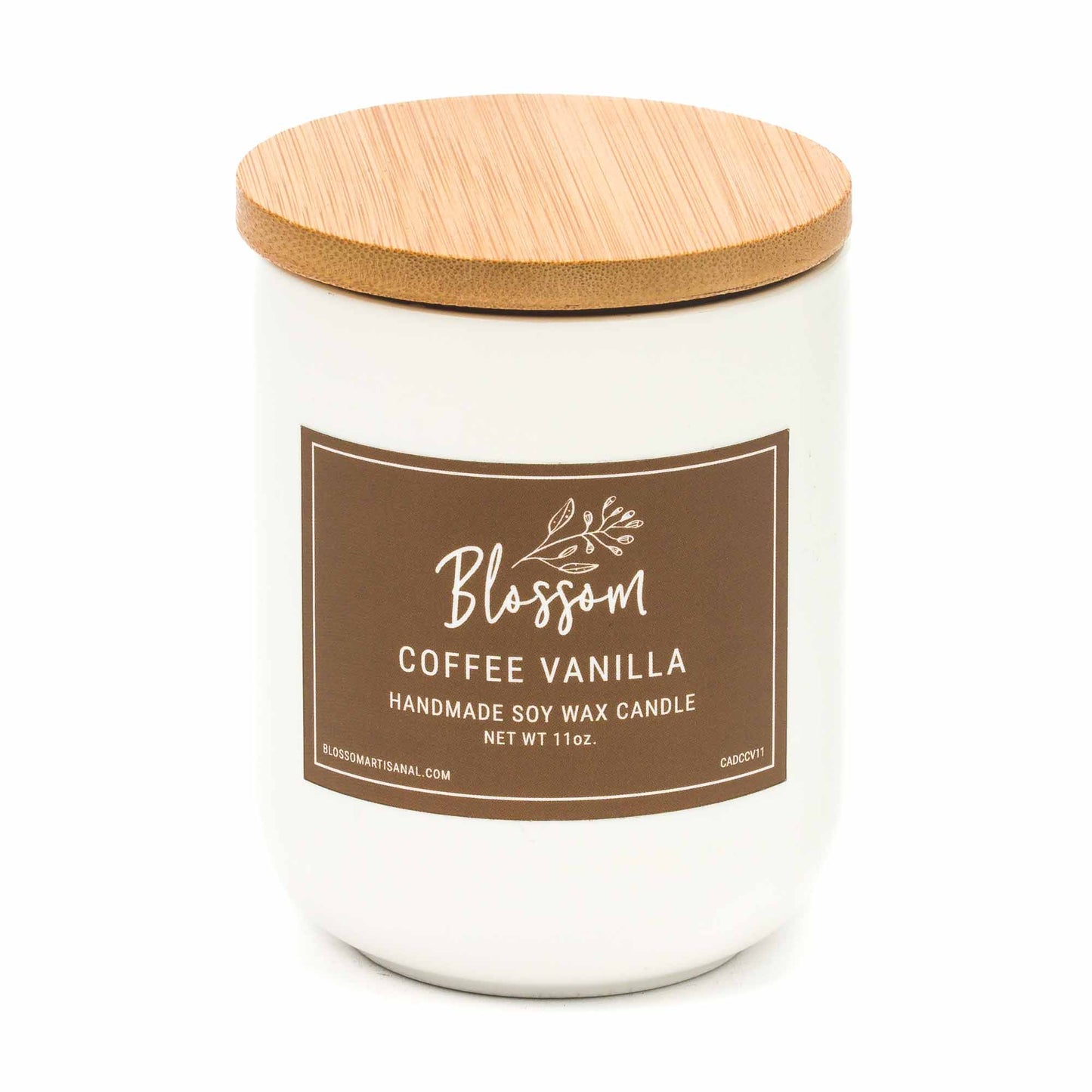 White Deco Soy Wax Candle Coffee Vanilla 11oz