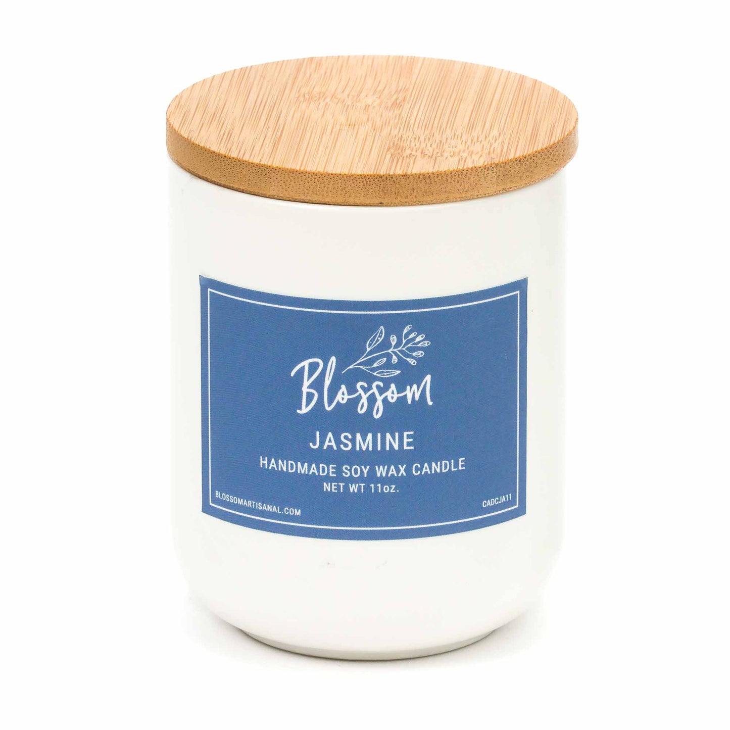 White Deco Soy Wax Candle Jasmine 11oz