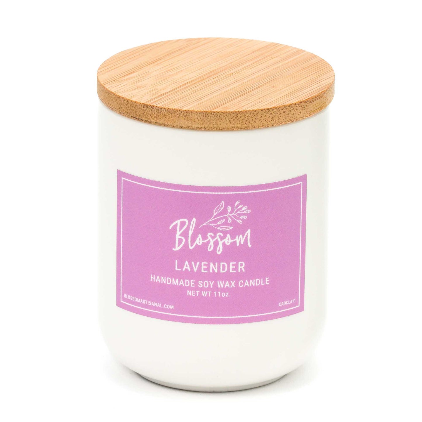 White Deco Soy Wax Candle Lavender 11oz