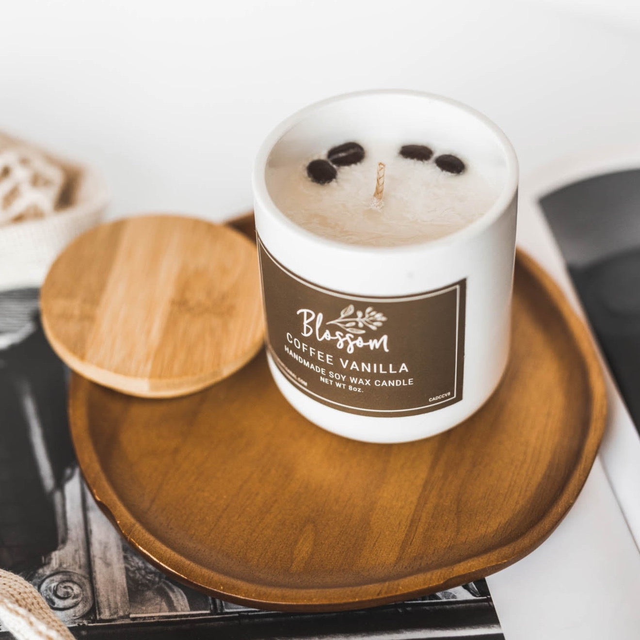 Coffee Vanilla 8 oz. Deco Soy Wax Candle – Blossom Artisanal Products