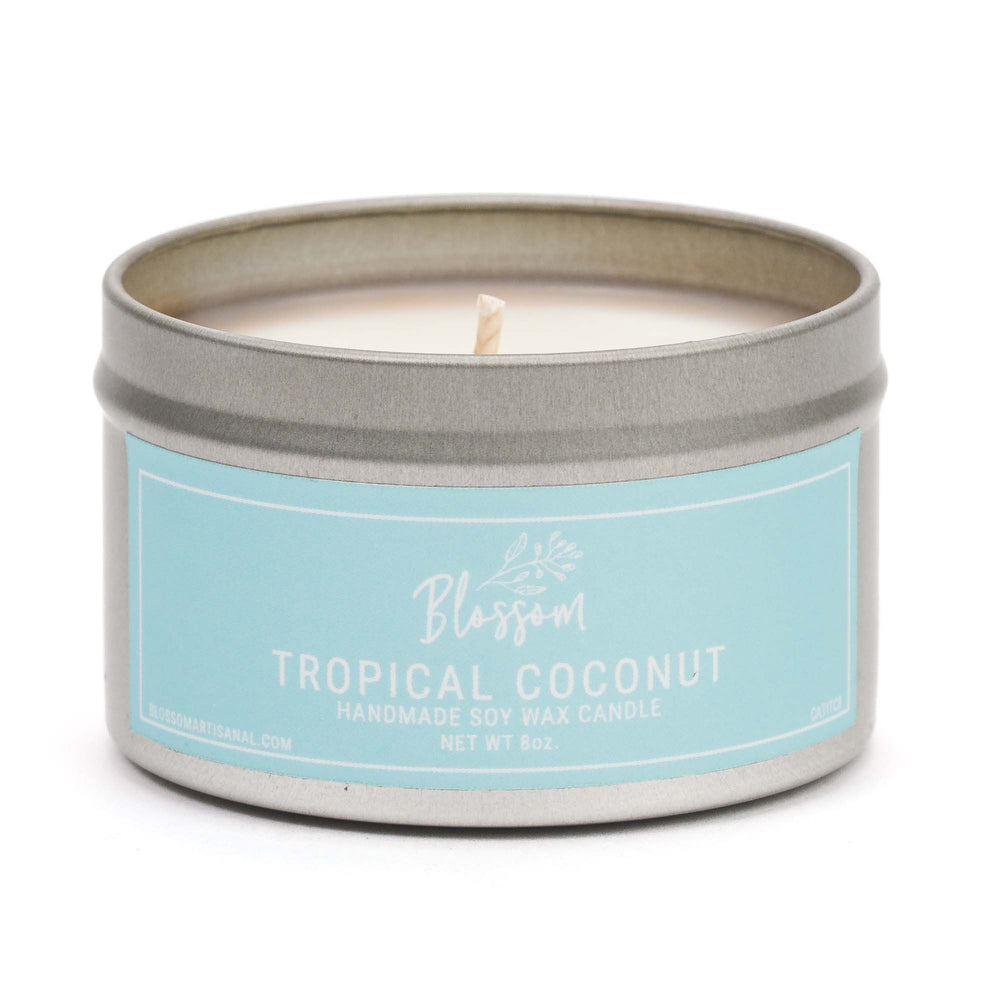Tropical Coconut 8oz. Tin Soy Wax Candle