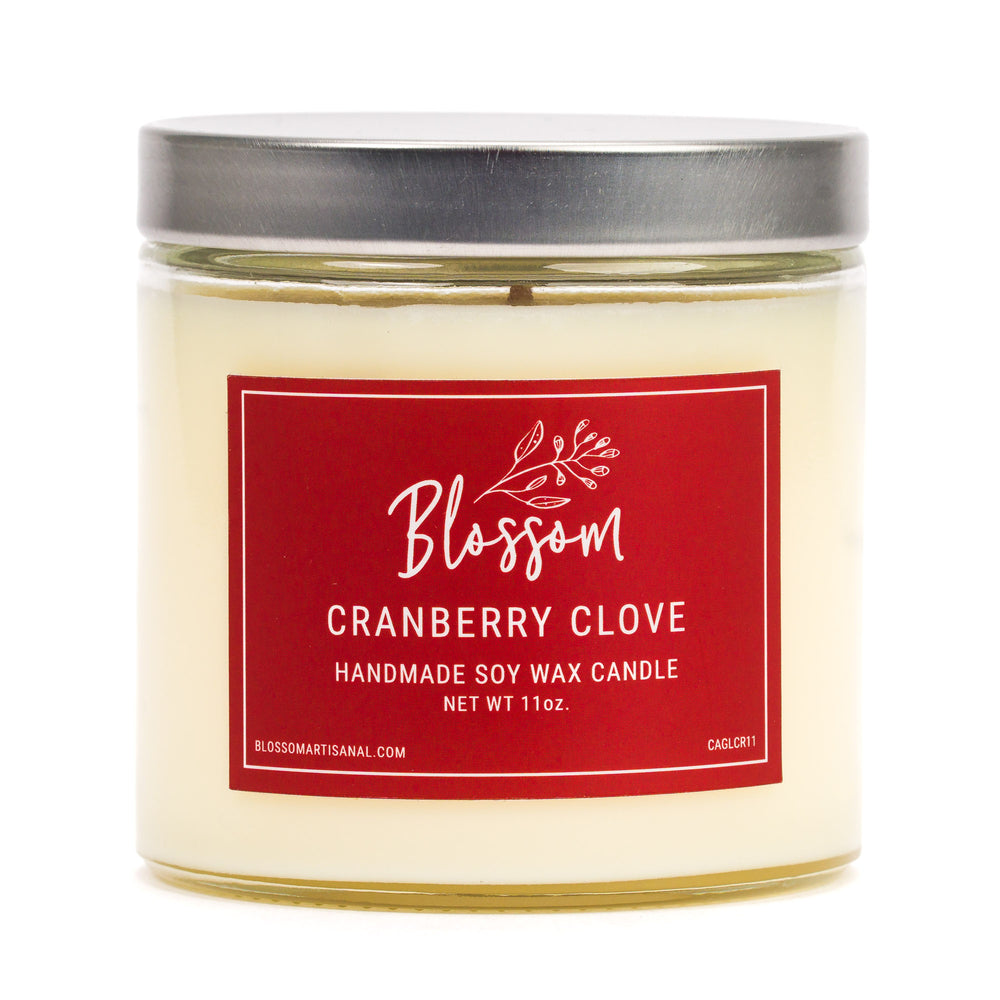 Cranberry Clove 11oz. Glass Soy Wax Candle