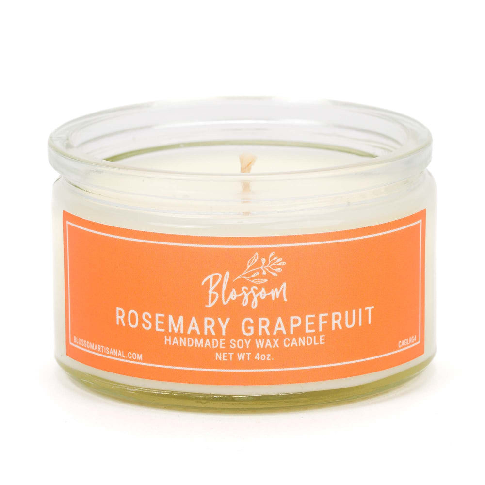 Rosemary Grapefruit 4oz Glass Soy Wax Candle