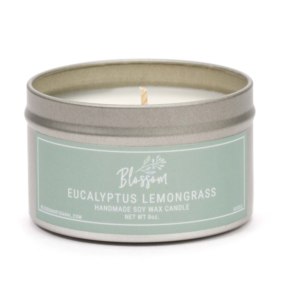 Eucalyptus Lemongrass 8oz. Tin Soy Wax Candle