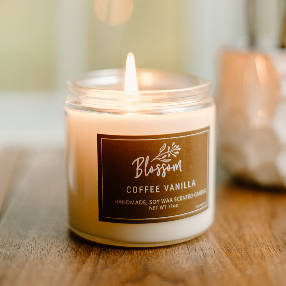 Coffee Vanilla 8 oz. Deco Soy Wax Candle – Blossom Artisanal Products